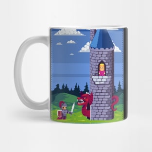 Pixels and Peril: The Knight's Quest to Rescue the Captive Princess from the Fiery Dragon's Lair Mug